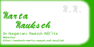 marta mauksch business card